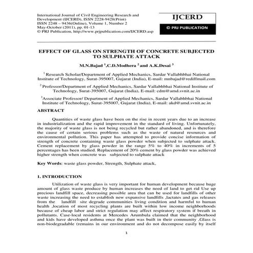 Effect of glass on strength of concrete subjected | PDF