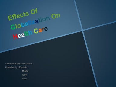 Effect of globalization on health care 