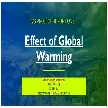 Effect of global warming PPT EVS
