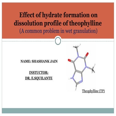 Effect Of Hydrate Formation (A Common Problem In Wet Granulation)