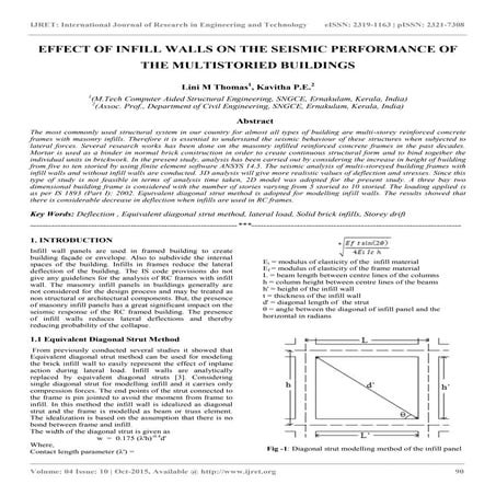 Effect of infill walls on the seismic performance of the multistoried buildings