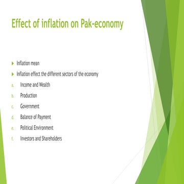 Effect of inflation on pak economy