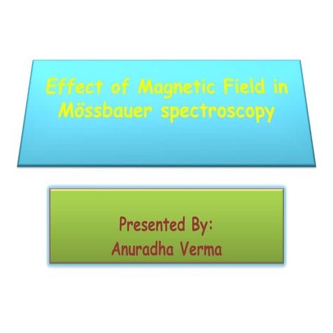 Effect of magnetic field in mössbauer spectroscopy