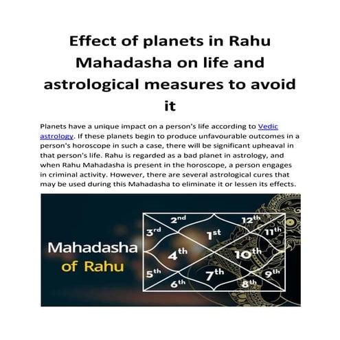 Effect of planets in Rahu Mahadasha on life and astrological measures ...