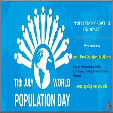 Population growth and it's impact