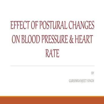 Effect of postural changes on bp and hr
