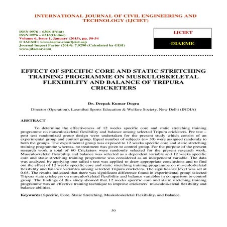 Effect of specific core and static stretching training programme on muskulosk...