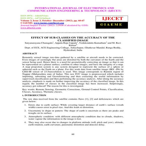 Effect of sub classes on the accuracy of the classified image