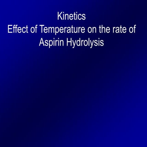 Effect of temperature on aspirin hydrolysis .ppt
