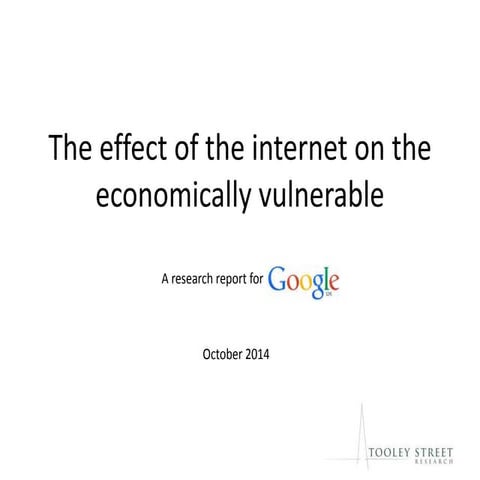 Effect of the internet on the economically vulnerable