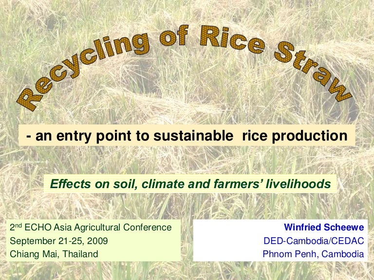 Effects recycling of rice straw 2009 09 23v 072011