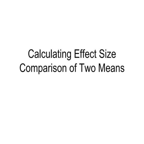 Effect size presentation