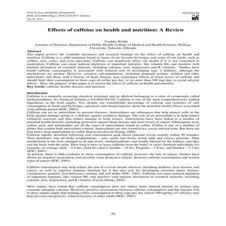 Effects of caffeine on health and nutrition | PDF
