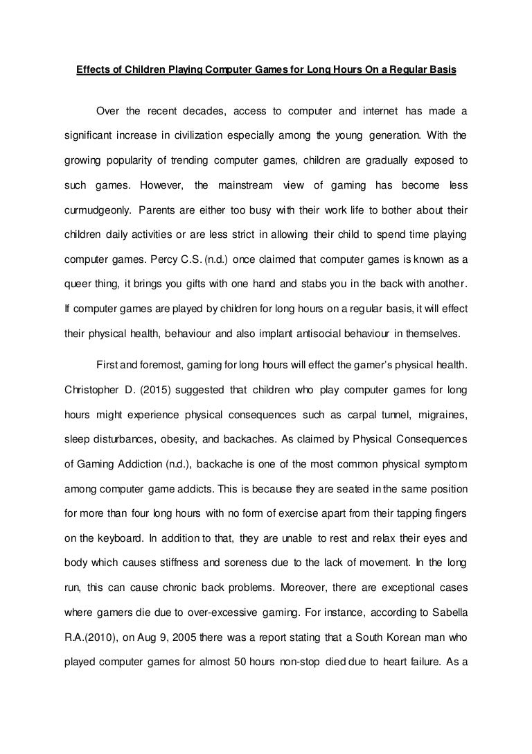 computer games and children