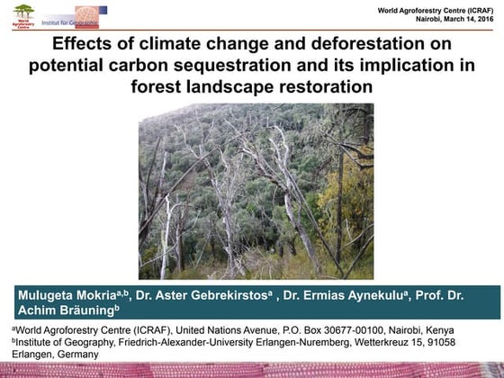 Effects of climate change and deforestation on potential of carbon sequestrat...
