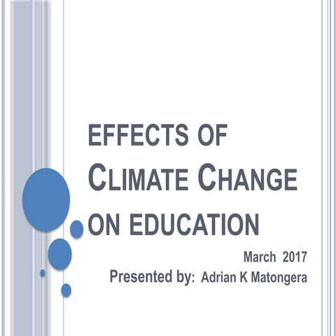 climate change Effects of on education