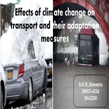 Effects of climate change on transport and their adaptation measures
