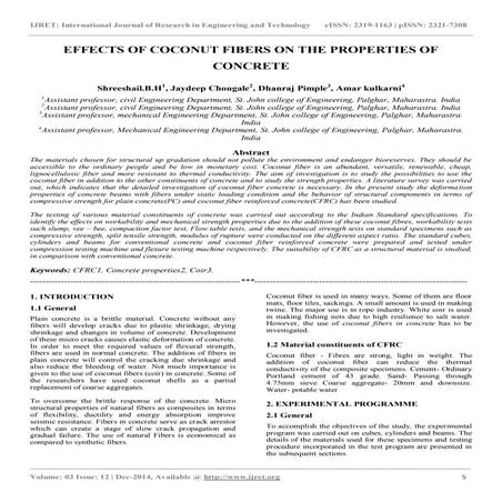 Effect of coconut fibre ash on strength properties of concrete | PDF