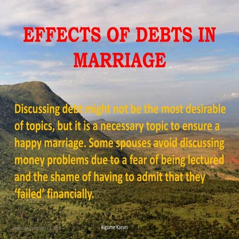 Effects of Debts in Marriage