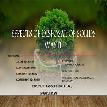 Effects of disposal of solids waste | PPTX