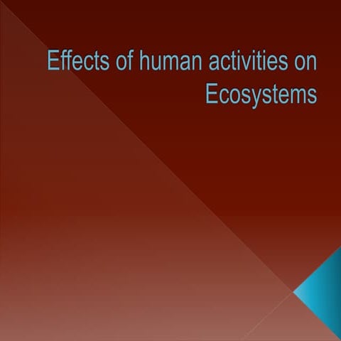 Effects of human activities on ecosystems I