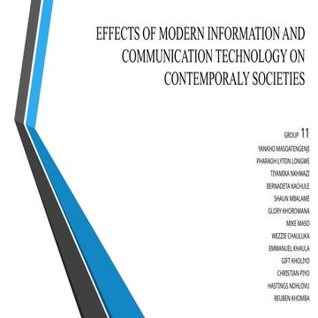 Impact of Modern ICT on Social Cohesion and Communication in ...