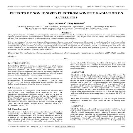 Effects of non ionized electromagnetic radiation on satellites