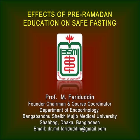 Effects of pre ramadan education on safe fasting