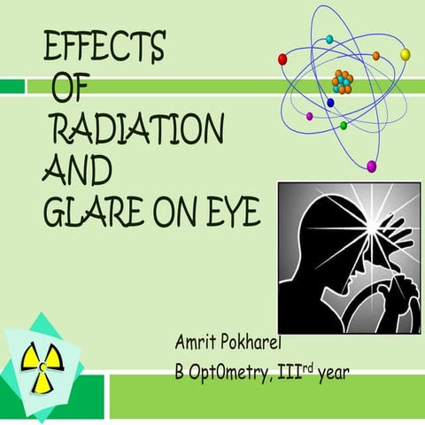 Effects of radiation  and glare on human eyes