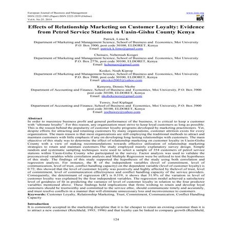 Effects of relationship marketing on customer loyalty | PDF