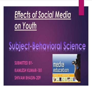 Effects of Social Media on Youth