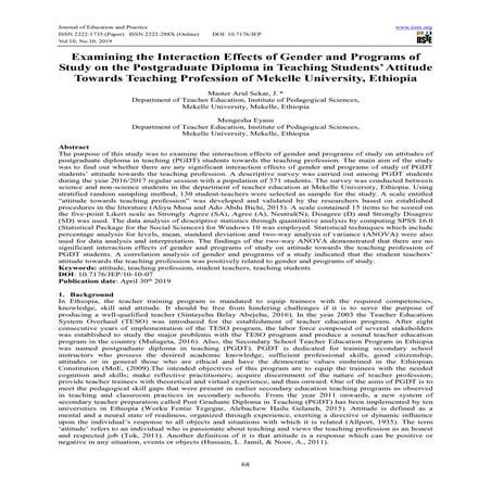 A STUDY OF ATTITUDE TOWARDS TEACHING PROFESSION OF PROSPECTIVE TEACHERS ...