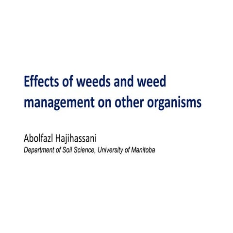 Effects of weeds on other organisms
