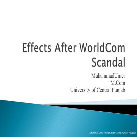 World com scandal Effects on world