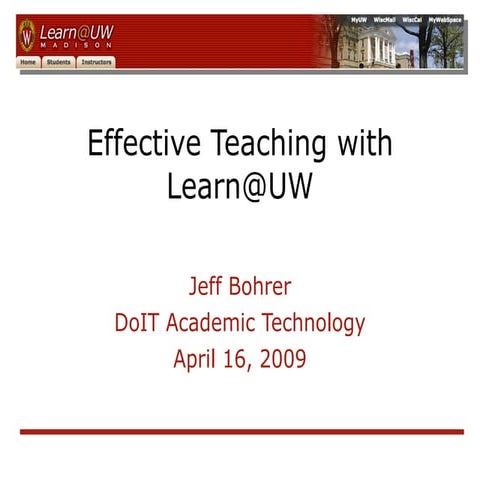 Effective Teaching with Learn@UW