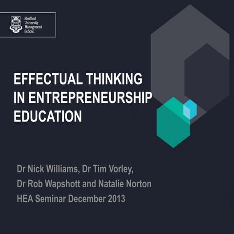 Effectual thinking in entrepreneurship education - Nick Williams, Tim Vorley,...