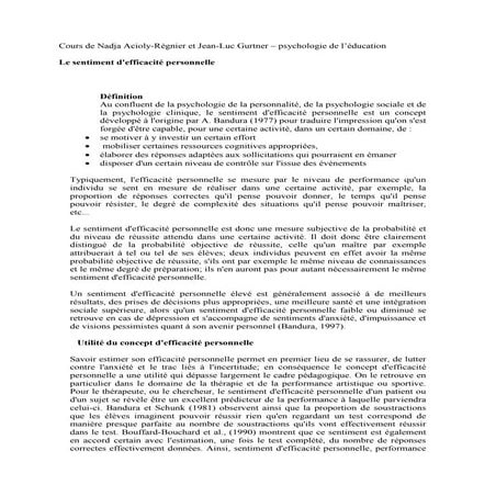 Efficacité personnelle