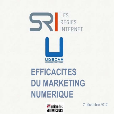 Efficacités du marketing numérique - SRI - UDA - Décembre 2012