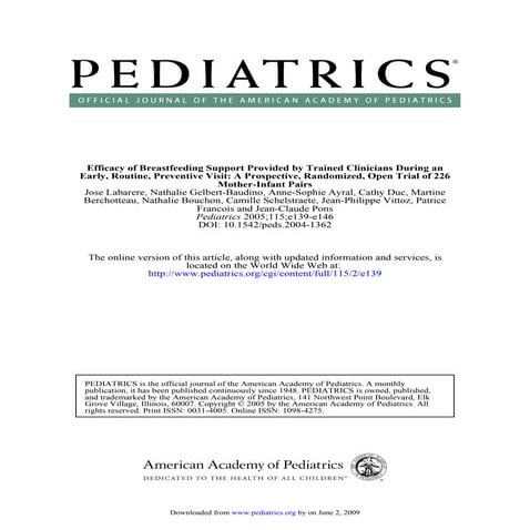 Efficacy Of Breastfeeding Support Provided By Trained Clinicians During