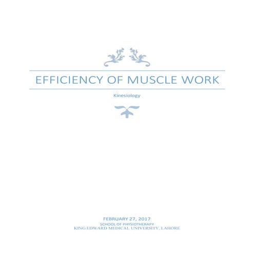 Efficiency of muscle work