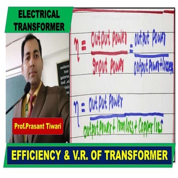 Voltage Regulation of Transformer ,Efficiency of transformer|Day 8| Basic ele...