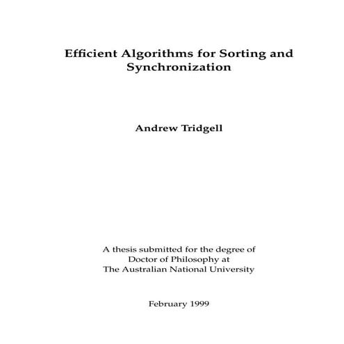 Efficient algorithms for sorting and synchronization | PDF | Computer ...