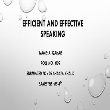 Efficient and EFFECTIVE SPEAKING        .