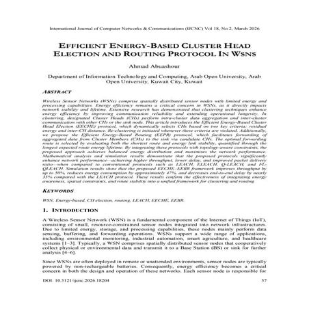 Efficient Energy-Based Cluster Head Election and Routing Protocol in ...