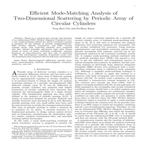 Efficient mode-matching analysis of 2-D scattering by periodic array of circu...