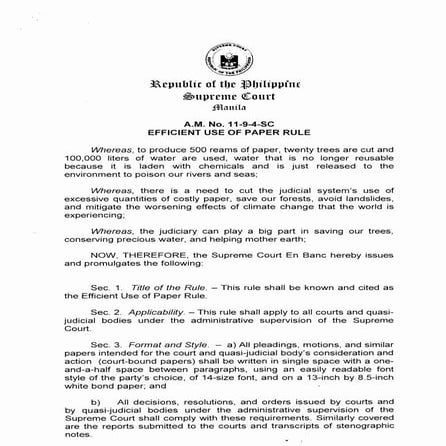 Efficient Use of Paper Rule