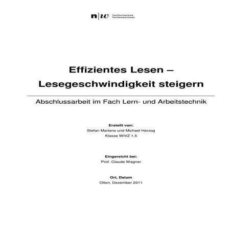 Effizientes lesen -  Lesegeschwindigkeit steigern