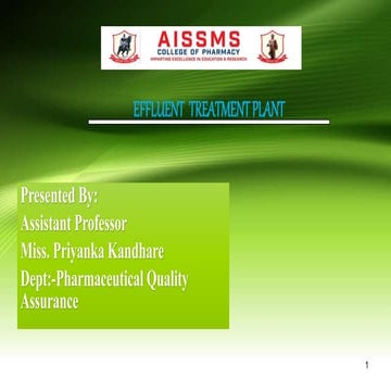 Effluent treatment plant | PPTX
