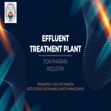 EFFLUENT TREATMENT PLANT For PHARMA INDUSTRY