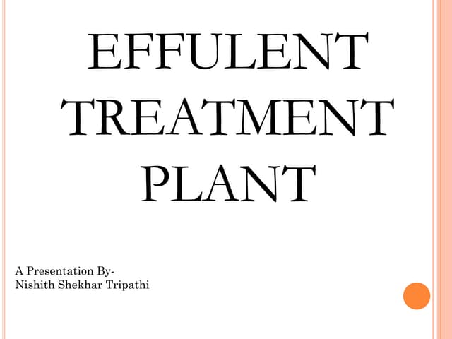 Effluent Treatment Plant(ETP)